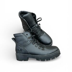 Fila Ty20 5HM01100-001 Womens Black Synthetic Lace Up Casual Dress Boots